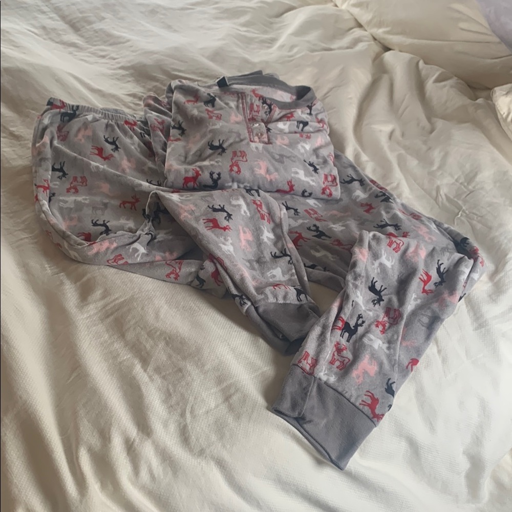 Cozy Gray and Pink Pajama Set